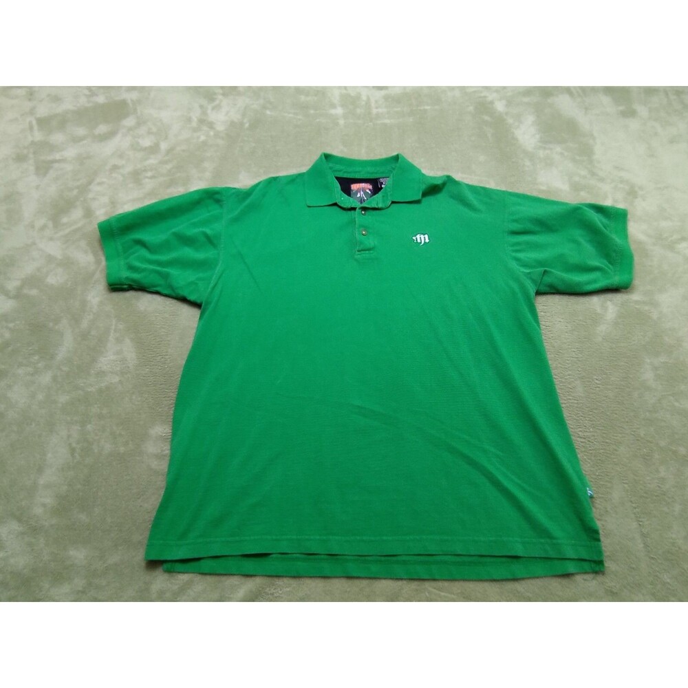 Mecca Mens 2XL Green Polo Shirt Y2K Vintage Casual Collared Short Sleeve Sz 2X